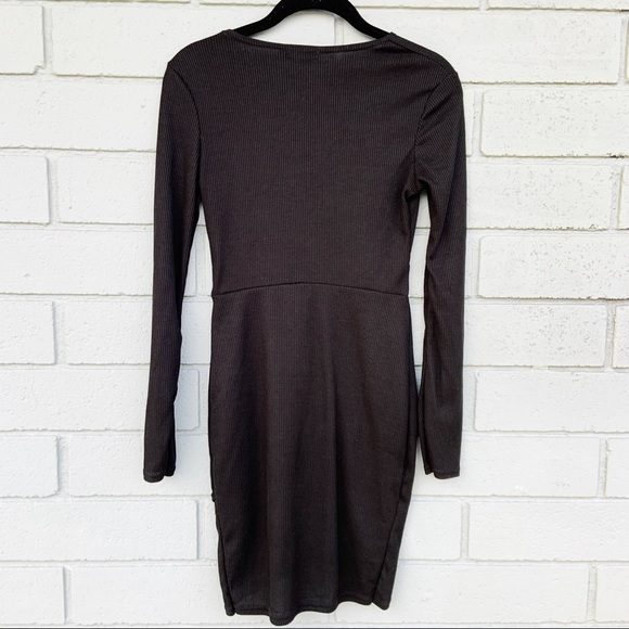 NWT Boohoo Long Sleeve Little Black Mini Dress - Picture 3 of 11